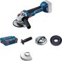 Bosch Blauw GWS 18V-10 Professional | Accu Haakse Slijper 125mm zonder accu&apos;s en lader in L-boxx 06019J4003 - Thumbnail 1