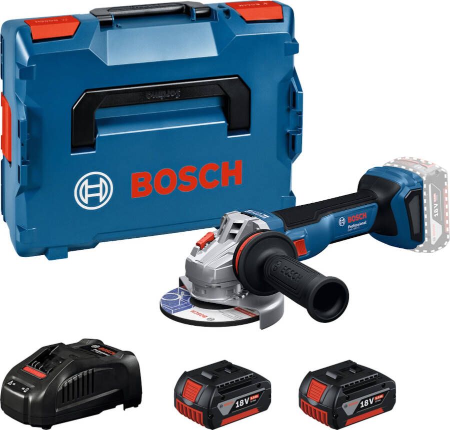 Bosch Blauw GWS 18V-11 Accu Haakse Slijper | Inclusief 2x GBA 18V 5 0 Ah & GAL 1880 CV Lader 06019N4103