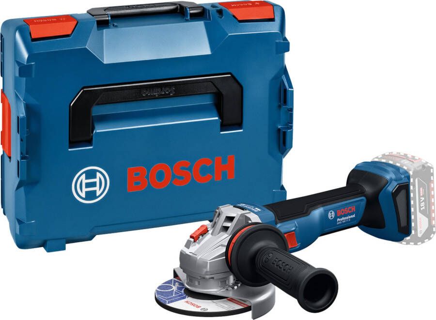 Bosch Blauw GWS 18V-11 S Accu Haakse Slijper | Exclusief Accu&apos;s en Lader in L-boxx 06019N4001