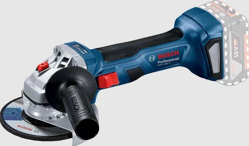 Bosch Blauw GWS 18V-7 Professional 18V Accu Haakse slijpmachine | 4.0Ah accu&apos;s 06019H9005