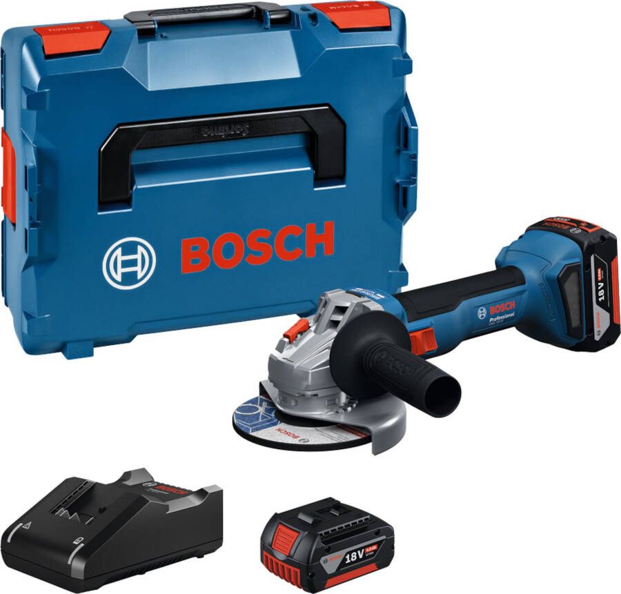 Bosch Blauw GWS 18V-8 Accu Haakse Slijper | Inclusief 2x GBA 18V 4 0 Ah & GAL 18V-40 Lader 06019N9002