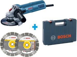 Bosch Blauw GWS 880 Professional Haakse slijper | 125mm | + 2 diamantschijven in koffer 060139600B