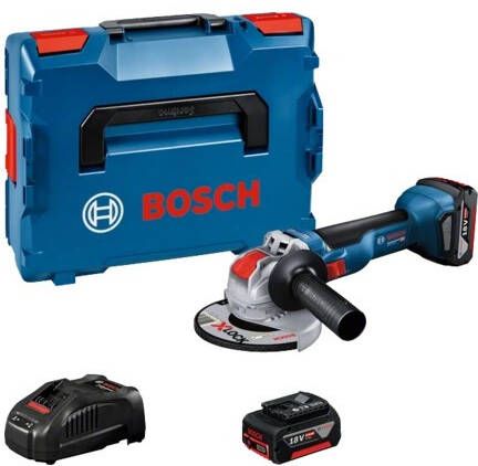Bosch Blauw GWX 18V-10 Professional | Accu Haakse slijper met X-LOCK | L-BOXX | GBA 18V 5.0Ah 06017B0102