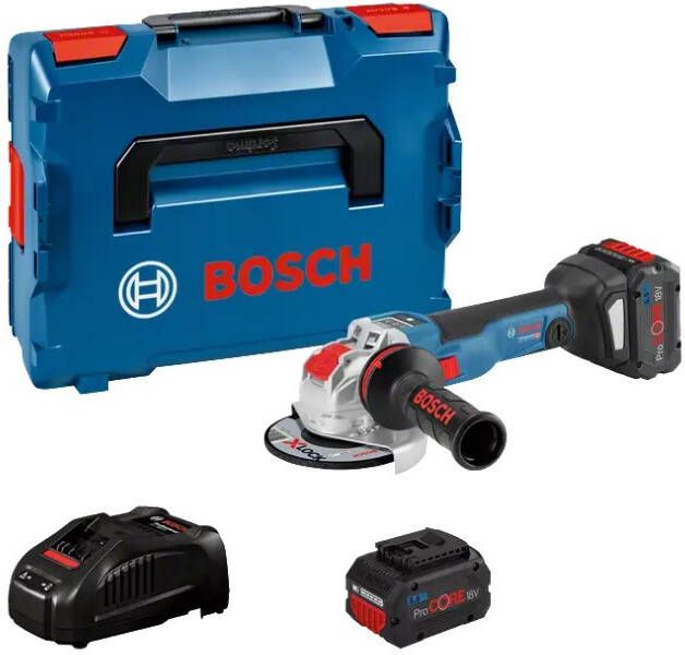Bosch Blauw GWX 18V-10 SC Professional | Accu Haakse slijper | X-Lock | 2 x 5.5 Ah accu + snellader | In L-Boxx 06017B0402