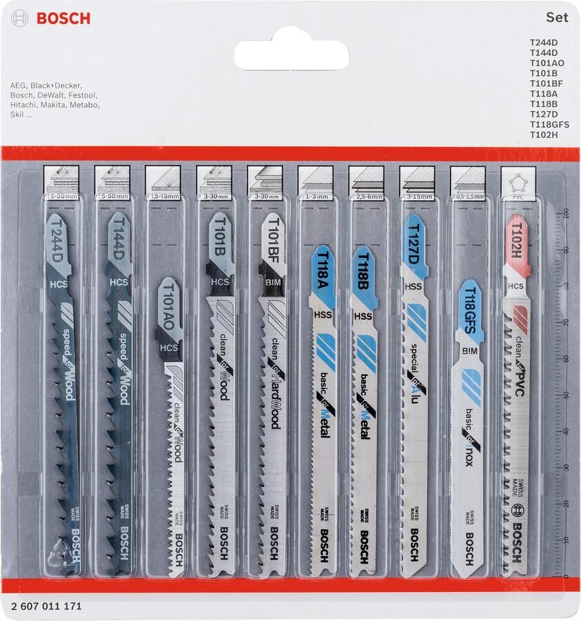 Bosch Accessoires 10-delige decoupeerzaagbladenset All in One 2607011171