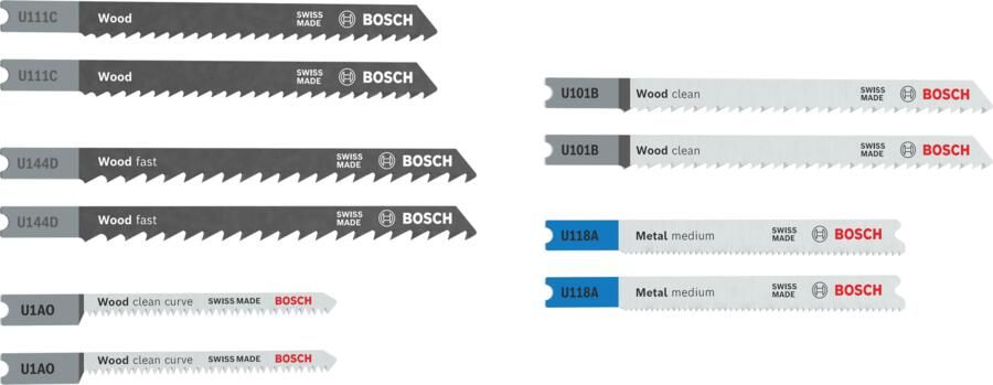 Bosch Accessoires 10-delige decoupeerzaagbladenset Multi Material U-schacht 2607012074