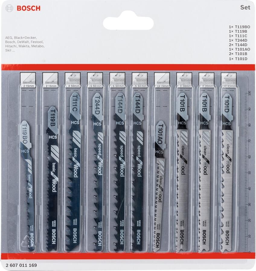 Bosch Accessoires 10-delige decoupeerzaagbladenset Wood 2607011169