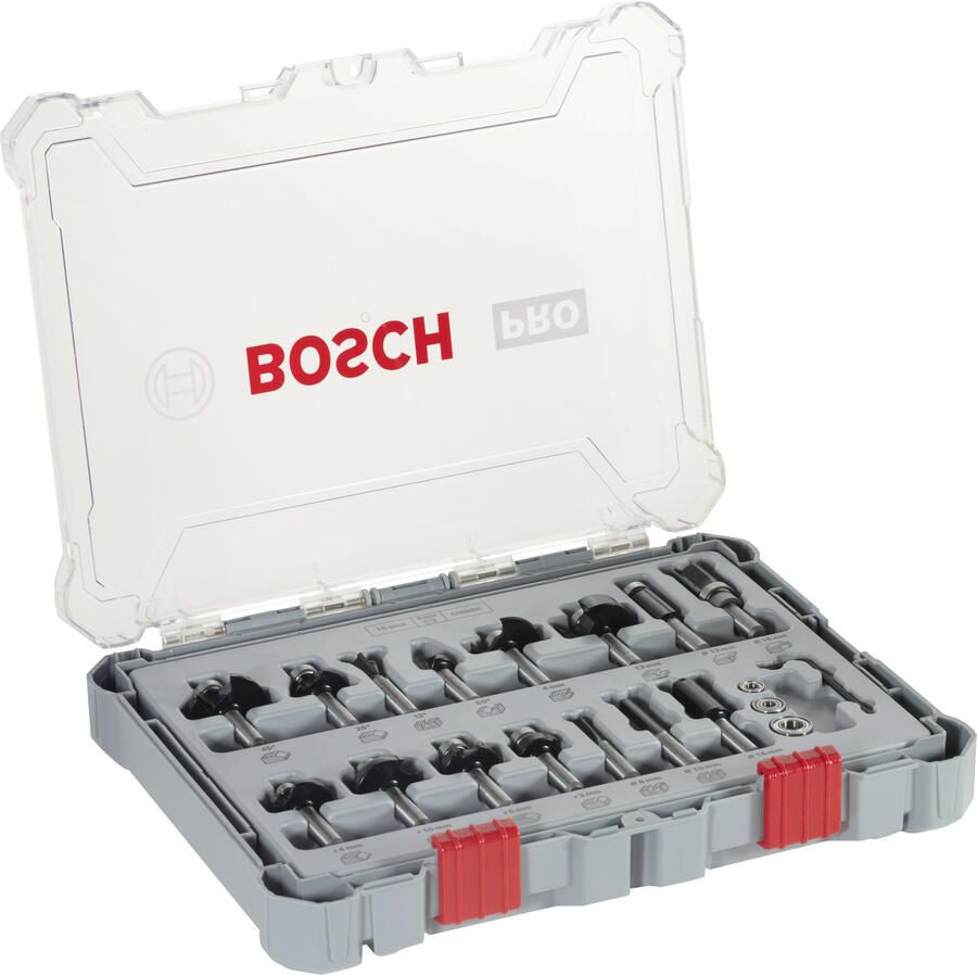 Bosch Accessoires 15-delige gemengde freesset schachtdiameter 8 mm 2607017472 - Foto 2