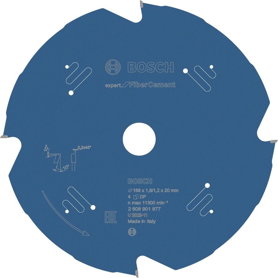 Bosch Accessoires Cirkelzaagblad Expert for Fiber Cement 168x20x1 8 1 2 mm T4 2608901877