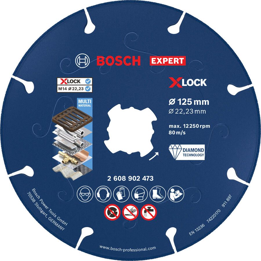 Bosch accessoires EXPERT Diamond Metal Wheel Diamantschijf voor metaal | X-LOCK 125 x 22 23mm 2608902473