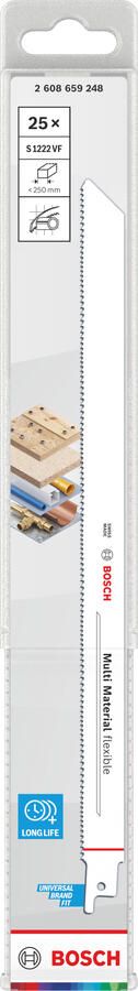 Bosch accessoires Line S1222VF Multi Material flexible Reciprozaagblad | 25x 2608659248