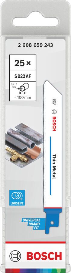 Bosch accessoires Line S922AF Thin Metal Reciprozaagblad | 25x 2608659243