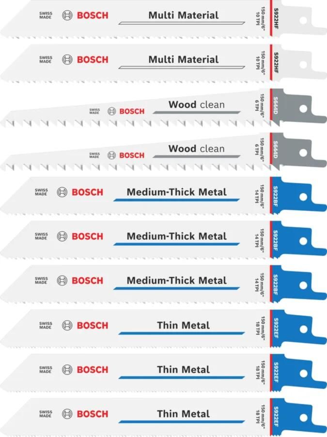 Bosch accessoires Line Top Seller 10-delige reciprozaagbladenset in container 2607012089
