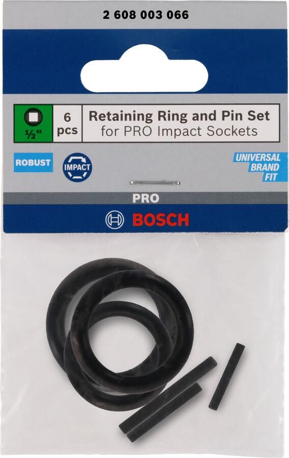 Bosch Accessoires Pin en ring 1 2" krachtdoppen | 6 stuks 2608003066