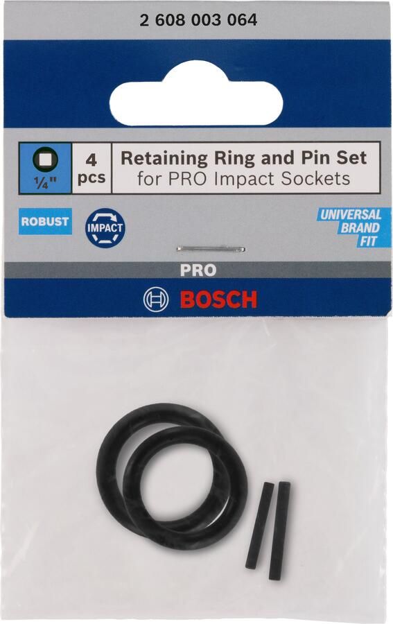 Bosch Accessoires Pin en ring 1 4" krachtdoppen | 4 stuks 2608003064
