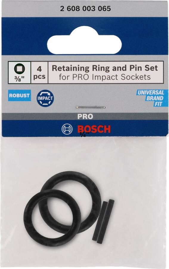 Bosch Accessoires Pin en ring 3 8" krachtdoppen | 4 stuks 2608003065
