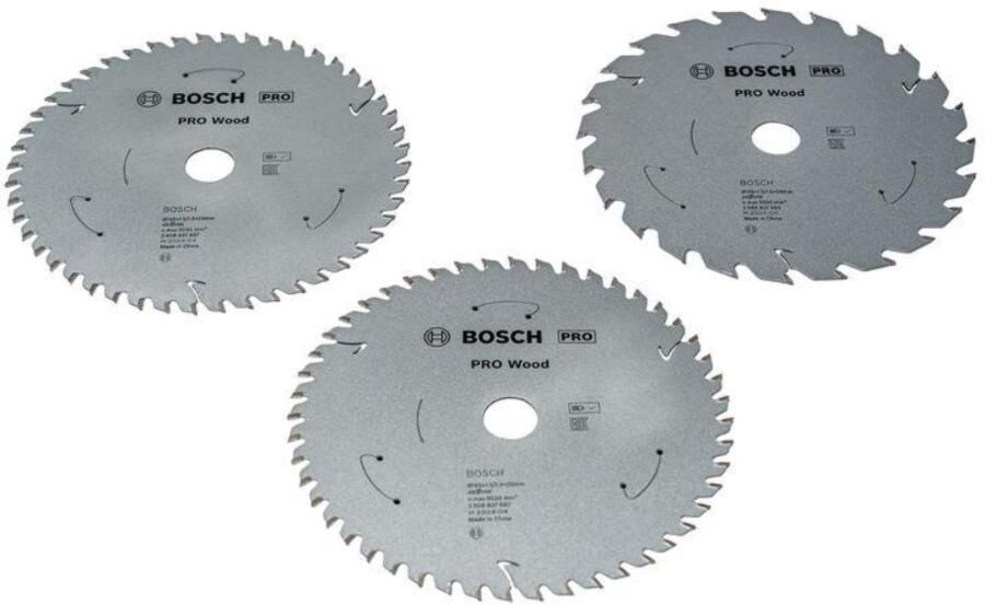 Bosch Accessoires PRO Wood Cirkelzaagbladen | 165mm | 3 stuks | Cordless 2608644730