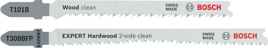 Bosch Accessoires T101 B Clean for Wood 25x + T308BFP EXPERT Hardwood 2-side clean 1x Decoupeerzaagblad 2608665462