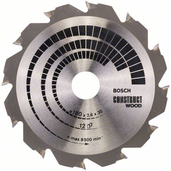 Bosch Accessoires Cirkelzaagblad Construct Wood 180 x 30 20 x 2 6 mm 12 1st 2608640632