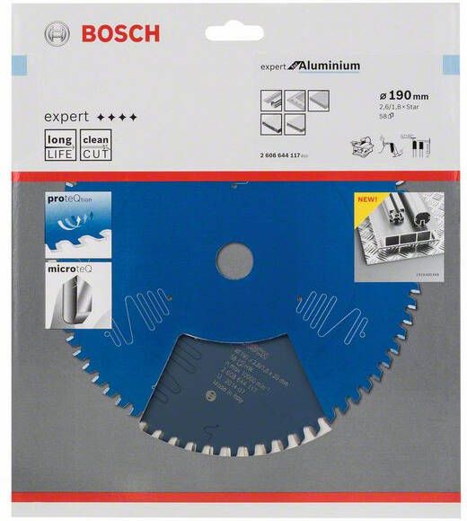Bosch Accessoires Cirkelzaagblad Expert for Aluminium 190xFast Fixx2.6 1.8x58 T 2608644117