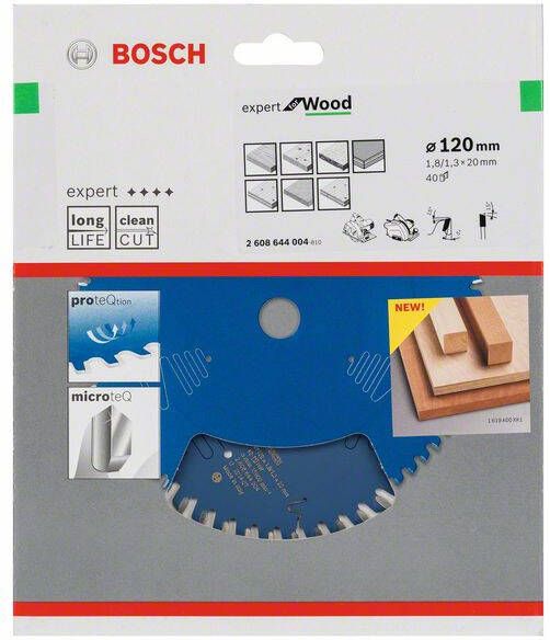 Bosch Accessoires Cirkelzaagblad expert for Wood 120x20x1.8 1.3x40 T 2608644004