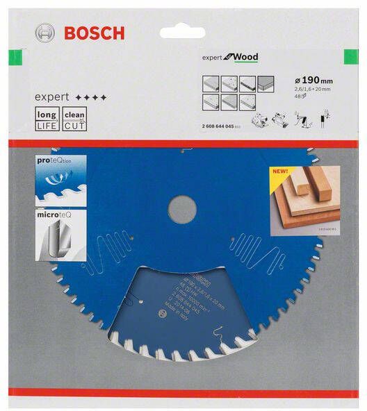 Bosch Accessoires Cirkelzaagblad 190x20x2.6 1.6x48T 2608644045