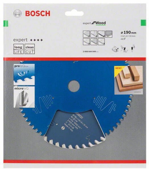 Bosch Accessoires Cirkelzaagblad 190x30x2.6 1.6x48T 2608644049