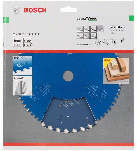 Bosch Accessoires Cirkelzaagblad expert for Wood 210x30x2.4 1.6x40 T 2608644056