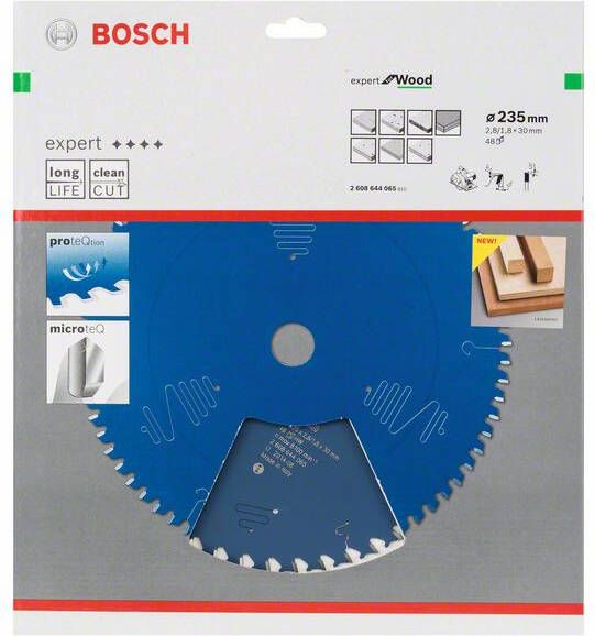 Bosch Cirkelzaagblad expert for Wood 235x30x2.8 1.8x48 T