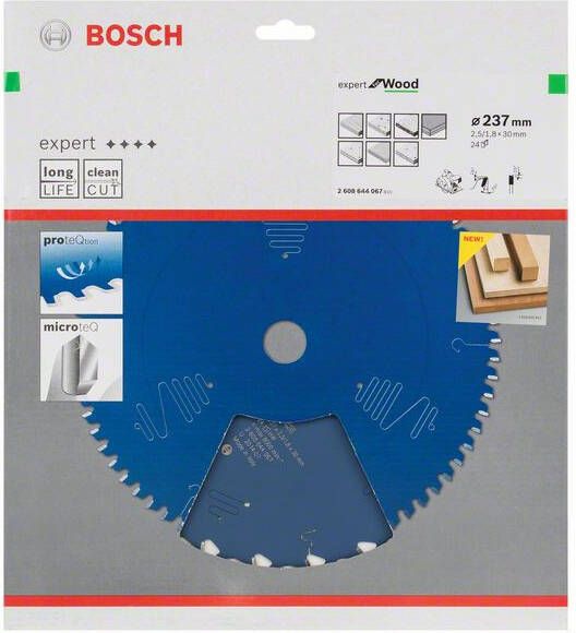 Bosch Accessoires Cirkelzaagblad expert for Wood 237x30x2.5 1.8x24 T 2608644067