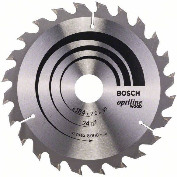 Bosch Accessoires Cirkelzaagblad Optiline Wood 184 x 30 x 2 6 mm 24 1st 2608640610
