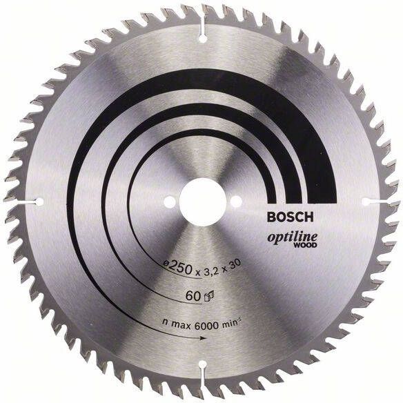 Bosch Accessoires Cirkelzaagblad Optiline Wood 250 x 30 x 3 2 mm 60 1st 2608640729