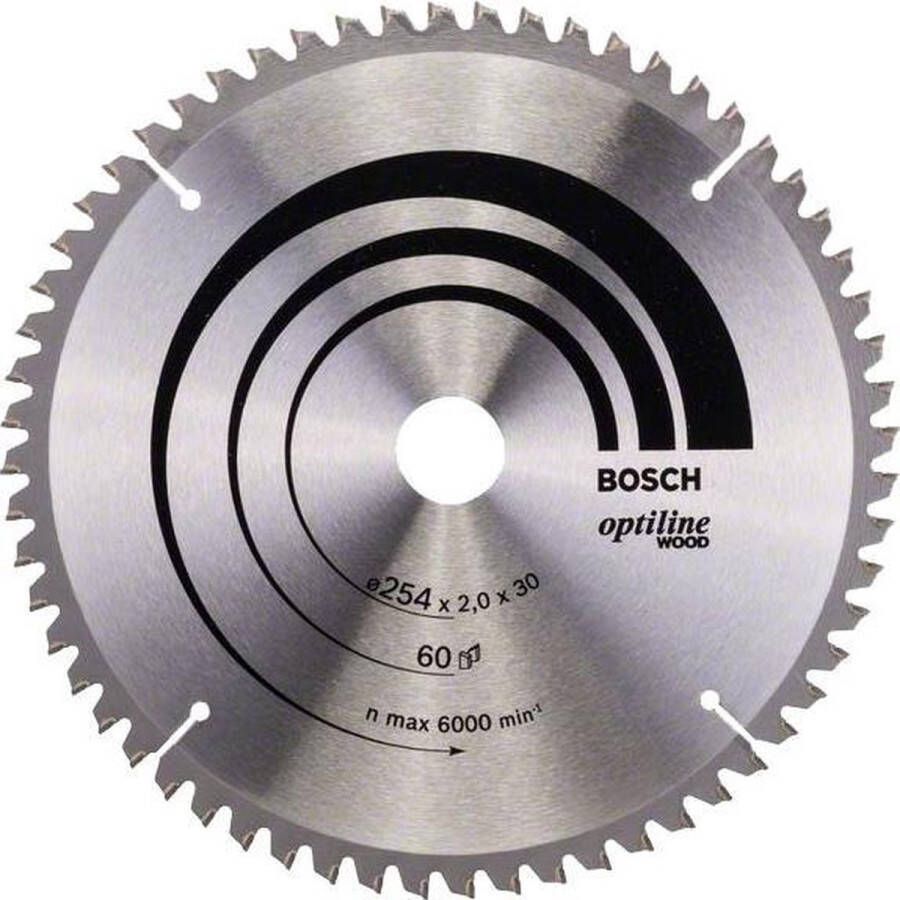 Bosch Accessoires Cirkelzaagblad Optiline Wood 254x30x2 0 mm 60 tands 2608640436