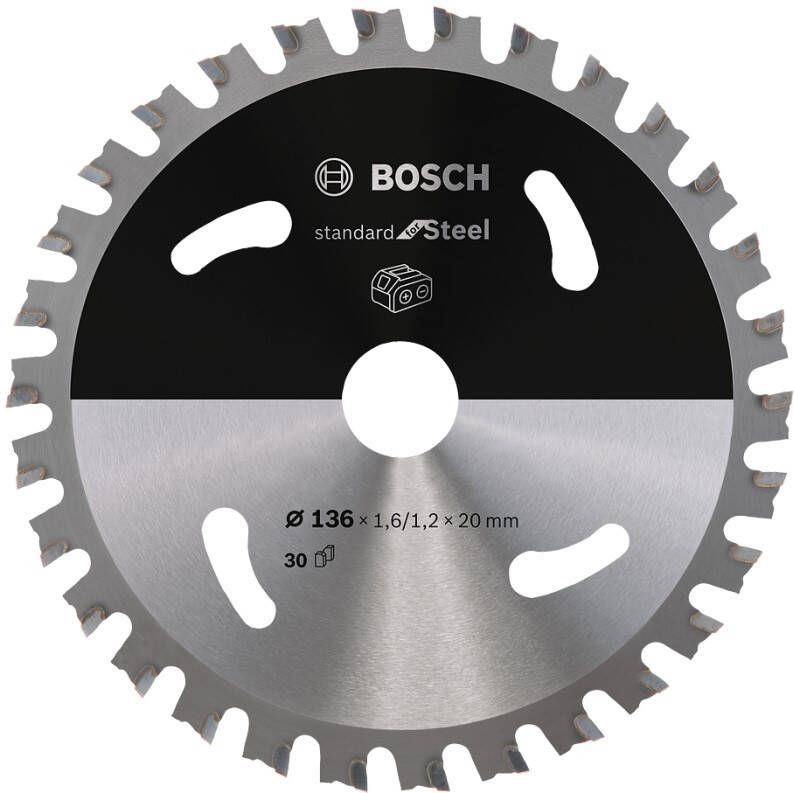 Bosch Accessoires Cirkelzaagblad | Standard for Steel | 136 mm | Asgat 20 mm | T30 2608837746