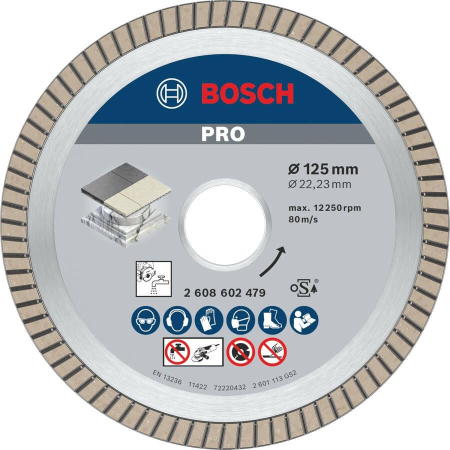 Bosch Diamantdoorslijpschijf Best for Ceramic Extraclean Turbo 125 x 22 23 x 1 4 x 7 mm 1st 2608602479
