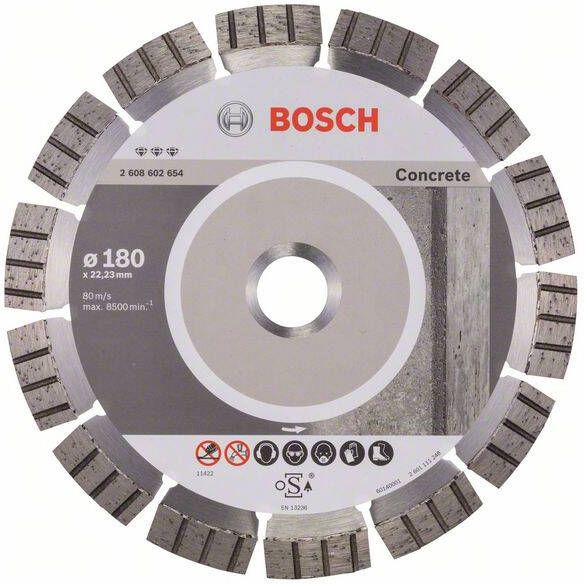 Bosch Accessoires Diamantdoorslijpschijf Best for Concrete 180 x 22 23 x 2 4 x 12 mm 1st 2608602654