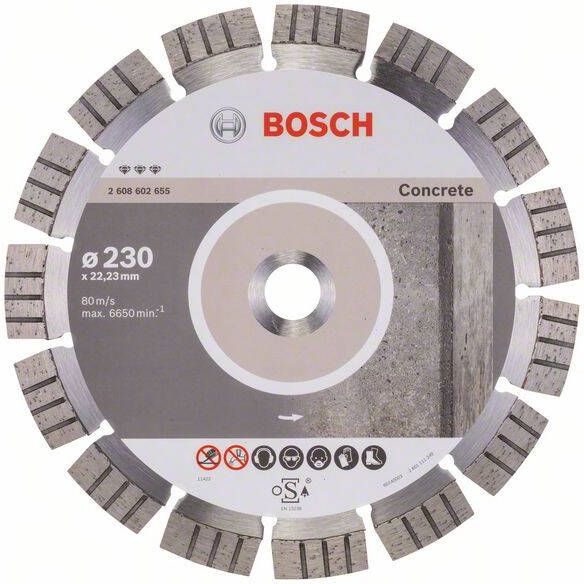 Bosch Accessoires Diamantdoorslijpschijf Best for Concrete 230 x 22 23 x 2 4 x 15 mm 1st 2608602655