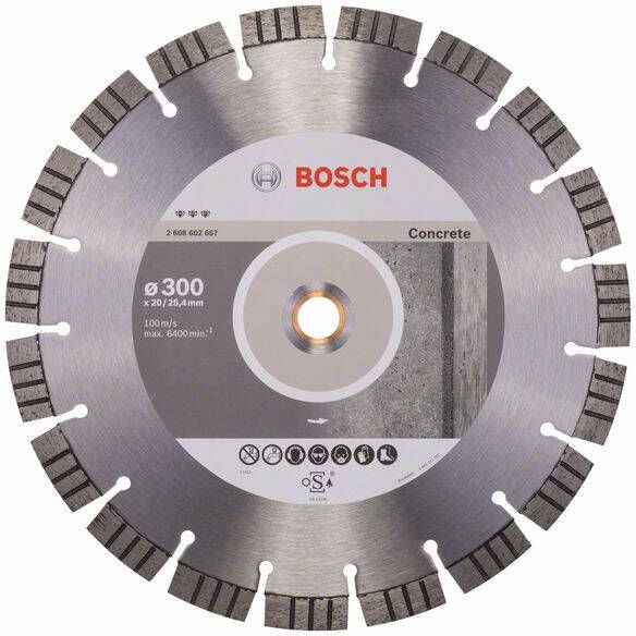 Bosch Accessoires Diamantdoorslijpschijf Best for Concrete 300 x 20 00+25 40 x 2 8 x 15 mm 1st 2608602657