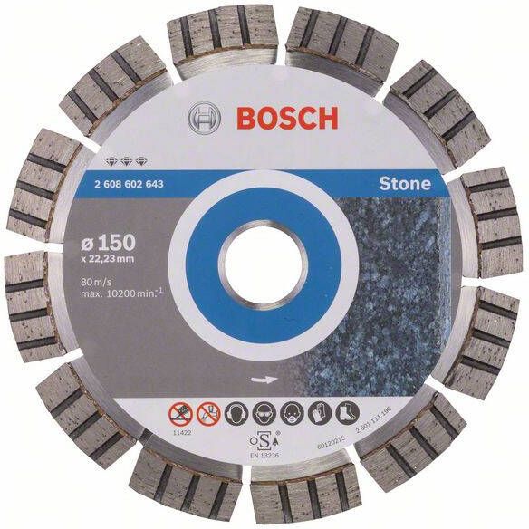 Bosch Accessoires Diamantdoorslijpschijf Best for Stone 150 x 22 23 x 2 4 x 12 mm 1st 2608602643