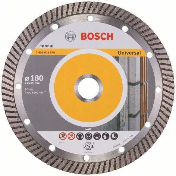 Bosch Accessoires Diamantdoorslijpschijf Best for Universal Turbo 180 x 22 23 x 2 5 x 12 mm 1st 2608602674
