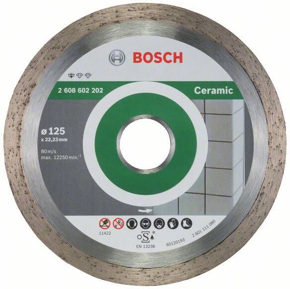 Bosch Accessoires Diamantdoorslijpschijf Standard for Ceramic 125 x 22 23 x 1 6 x 7 mm 1st 2608602202