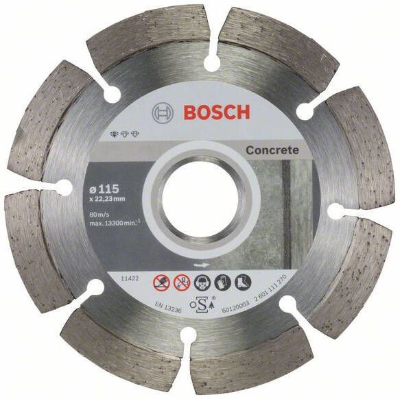 Bosch Accessoires Diamantdoorslijpschijf Standard for Concrete 115 x 22 23 x 1 6 x 10 mm 10st 2608603239