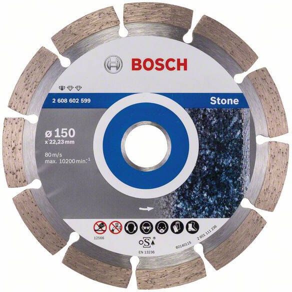 Bosch Accessoires Diamantdoorslijpschijf Standard for Stone 150 x 22 23 x 2 x 10 mm 1st 2608602599