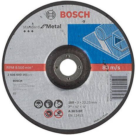 Bosch Accessoires Doorslijpschijf gebogen Standard for Metal A 30 S BF 180 mm 22 23 mm 3 0 mm 1 stuks 2608603161