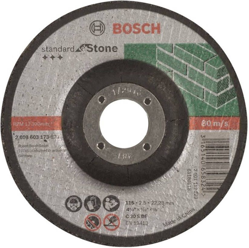 Bosch Accessoires Doorslijpschijf gebogen Standard for Stone C 30 S BF 115 mm 22 23 mm 2 5 mm 1 stuks 2608603173