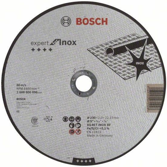 Bosch Accessoires Doorslijpschijf recht Expert for Inox AS 46 T INOX BF 230 mm 22 23 mm 2 0 mm 1 stuks 2608600096