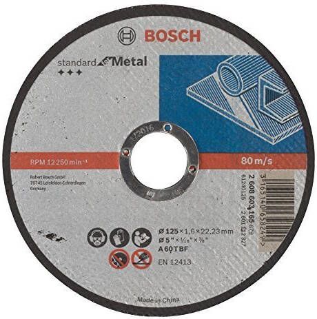Bosch Accessoires Doorslijpschijf recht Standard for Metal A 60 T BF 125 mm 22 23 mm 1 6 mm 1 stuks 2608603165