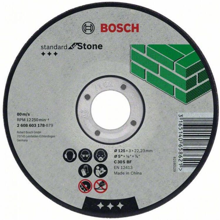 Bosch Accessoires Doorslijpschijf recht Standard for Stone C 30 S BF 125 mm 22 23 mm 3 0 mm 1 stuks 2608603178