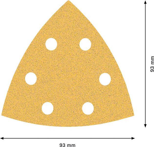 Bosch Expert C470 schuurpapier voor deltaschuurmachines 93 mm K80 5-delig 5 stuk(s)