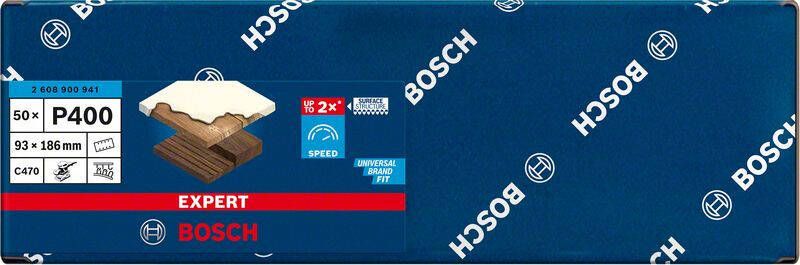 Bosch Accessoires Expert C470 schuurpapier voor vlakschuurmachines 93 x 186 mm K400 50-delig 2608900941